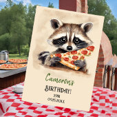 Invitation Cute Raccoon Pizza fête d'anniversaire