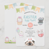 Invitation Cute Ragdoll Bunny de chats personnalisable Pâques (Devant / Derrière)