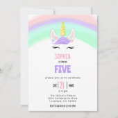 Invitation Cute Rainbow Unicorn Anniversaire (Devant)