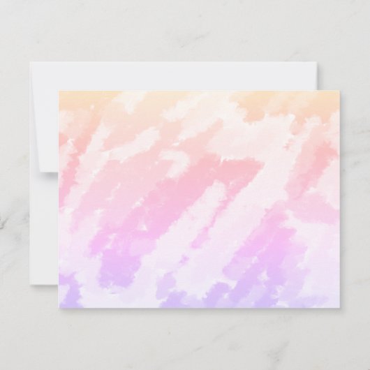 Invitation Cute Rainbow Unicorn Fille fête d'anniversaire (Dos)