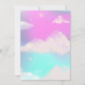 Invitation Cute Rainbow Unicorn Trampoline Anniversaire Invit (Dos)