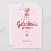 Invitation Cute Red Bow Cocktail Galentine's Day Party (Devant)