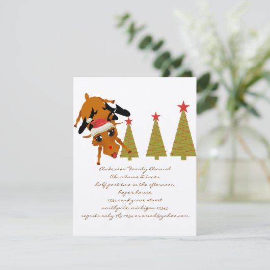 Invitation Cute Reindeer (Debout devant)