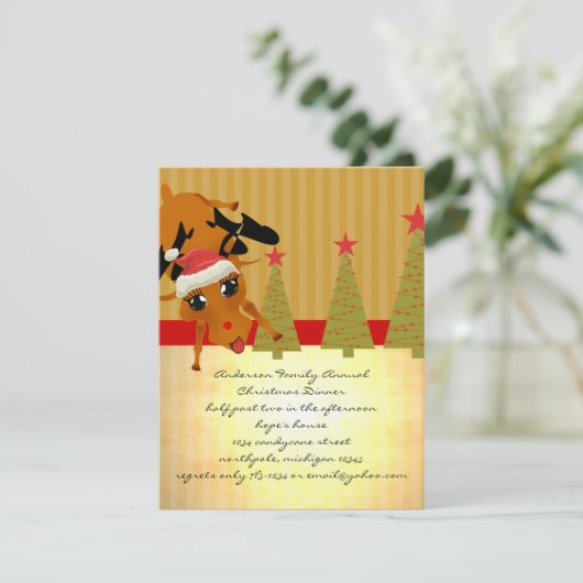 Invitation Cute Reindeer (Debout devant)