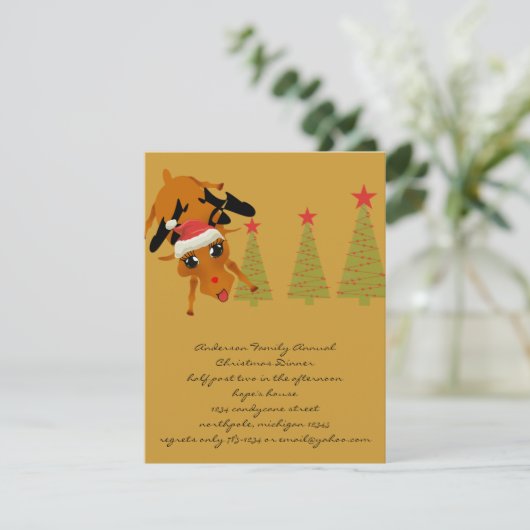 Invitation Cute Reindeer (Debout devant)