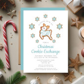 Invitation Cute Reindeer Christmas Échange de cookies