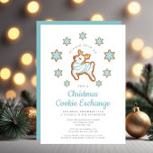 Invitation Cute Reindeer Christmas Échange de cookies