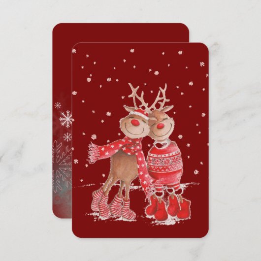 Invitation Cute Reindeer Christmas Sweatshirt – Cozy 3D (Devant / Derrière)