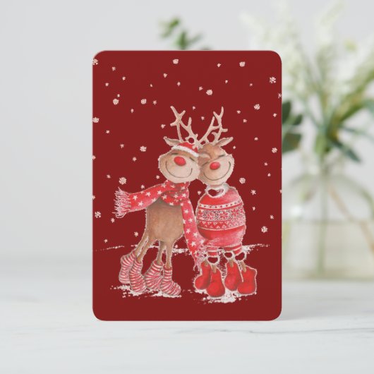 Invitation Cute Reindeer Christmas Sweatshirt – Cozy 3D (Debout devant)