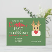 Invitation Cute Reindeer Head (Debout devant)