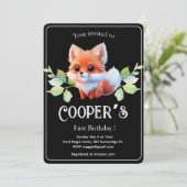 Invitation Cute renard dessin bois animaux forêt amis de la f (Debout devant)