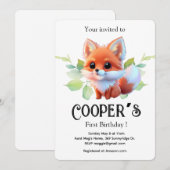 Invitation Cute renard dessin bois animaux forêt amis de la f (Devant / Derrière)