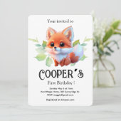 Invitation Cute renard dessin bois animaux forêt amis de la f (Debout devant)