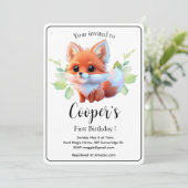 Invitation Cute renard dessin bois animaux forêt amis de la f (Debout devant)