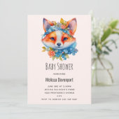 Invitation Cute Renard orange avec Baby shower de la Couronne (Debout devant)