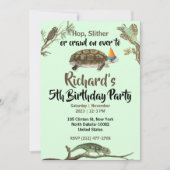 Invitation Cute Reptile Thémé Fête d'anniversaire de l'enfant (Devant)