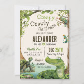 Invitation Cute Reptile Thémé Fête d'anniversaire de l'enfant (Devant)