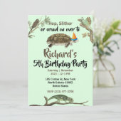 Invitation Cute Reptile Thémé Fête d'anniversaire de l'enfant (Debout devant)