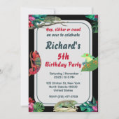 Invitation Cute Reptile Thémé Fête d'anniversaire de l'enfant (Devant)