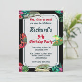 Invitation Cute Reptile Thémé Fête d'anniversaire de l'enfant (Debout devant)