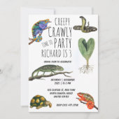 Invitation Cute Reptile Thémé Fête d'anniversaire de l'enfant (Devant)