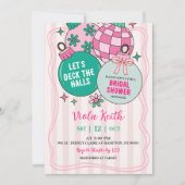 Invitation Cute Retro Christmas Deck the Halls Bridal Shower (Devant)