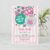 Invitation Cute Retro Christmas Deck the Halls Bridal Shower (Debout devant)
