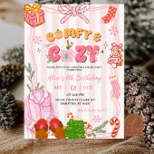 Invitation Cute Retro Christmas Pajama Party Girl Birthday