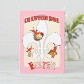 Invitation Cute Retro Feel Easter Crawfish Boil (rose) (Debout devant)