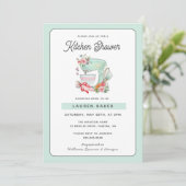 Invitation Cute Retro Gâteau Mixer iCuisine Douche nuptiale (Debout devant)