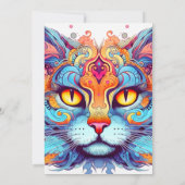 Invitation Cute Retro Kitty Chat fête d'anniversaire (Dos)