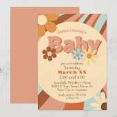 Invitation Cute Retro les années 70 Baby shower Super (Devant / Derrière)
