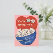 Invitation Cute Retro Popcorn et soirée cinéma Anniversaire (Debout devant)