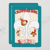 Invitation Cute Retro Sent Easter Crawfish Boire (Devant / Derrière)