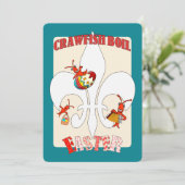 Invitation Cute Retro Sent Easter Crawfish Boire (Debout devant)