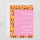 Invitation Cute Retro Super Floral Rose Orange Bat mitzvah (Devant)