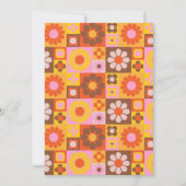 Invitation Cute Retro Super Floral Rose Orange Bat mitzvah (Dos)