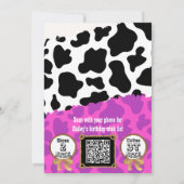 Invitation Cute Rose Barnyard Vache imprimer Personnalisé Age (Dos)