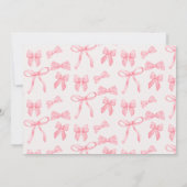 Invitation Cute Rose Bow 1st Girl'Anniversaire (Dos)