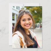 Invitation Cute Rose Bow Girly Quinceanera Photo Anniversaire (Dos)