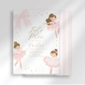Invitation Cute Rose Bow Plié Ballerina Anniversaire
