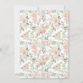 Invitation Cute rose floral wreath bohème bébé fille douche (Dos)