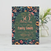 Invitation Cute Rose Flower Birthday Present (Debout devant)