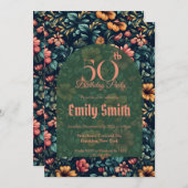 Invitation Cute Rose Flower Birthday Present (Devant / Derrière)