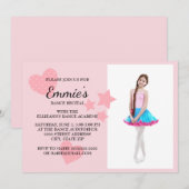 Invitation Cute Rose Hearts Stars Dance Considérant Photo Inv (Devant / Derrière)