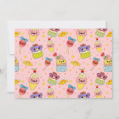 Invitation Cute Rose Kawaii Sweets Bonne 1ère fête d'annivers (Dos)