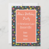 Invitation Cute rose poka dot art girl Party (Devant)