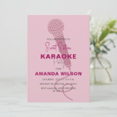 Invitation Cute Rose Sweet 16 Anniversaire Karaoke Party (Debout devant)