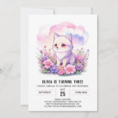 Invitation Cute Rose Wolf Cub Anniversaire (Devant)