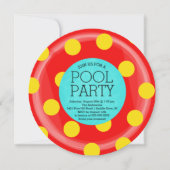 Invitation Cute rouge Tube intérieur Floatie Summer Pool Part (Devant)